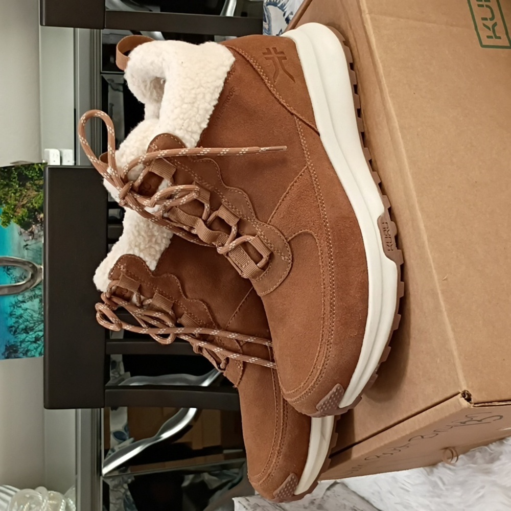 New KURU Cloud Atom Lumi Brown Waterproof Leather Ankle Boots, Plantar Fascitis
